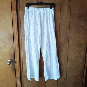 Women's White Split Leg Pants Size M